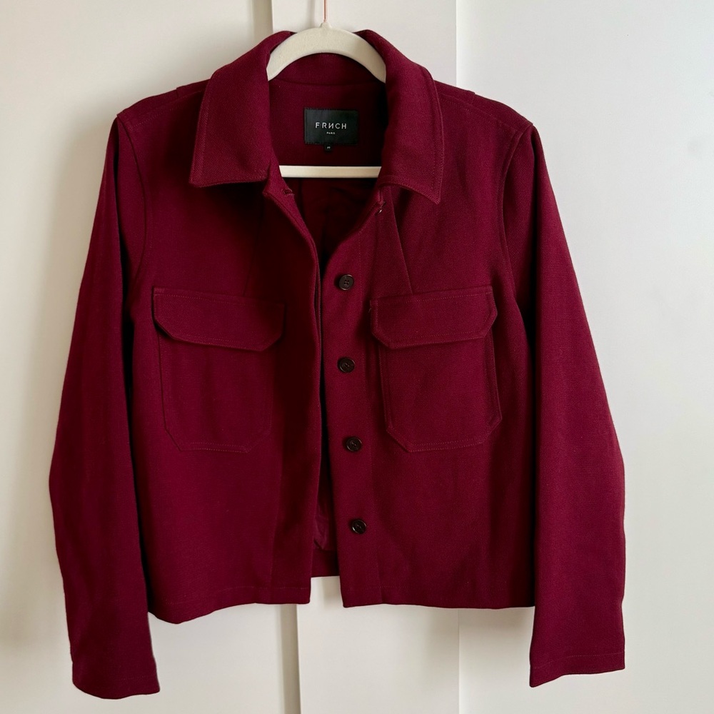FRNCH Paris Jacket Merlot Coat Contemporary Trend Barn Blazer French Girl Vibe - Picture 3 of 8